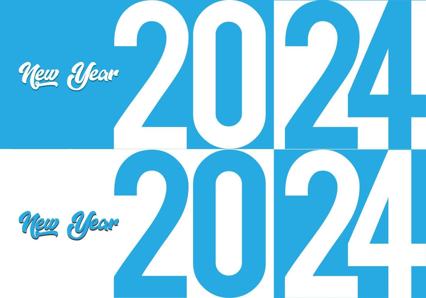 increíble fondo de diseño de feliz año nuevo 2024 con estilo de diseño plano vector