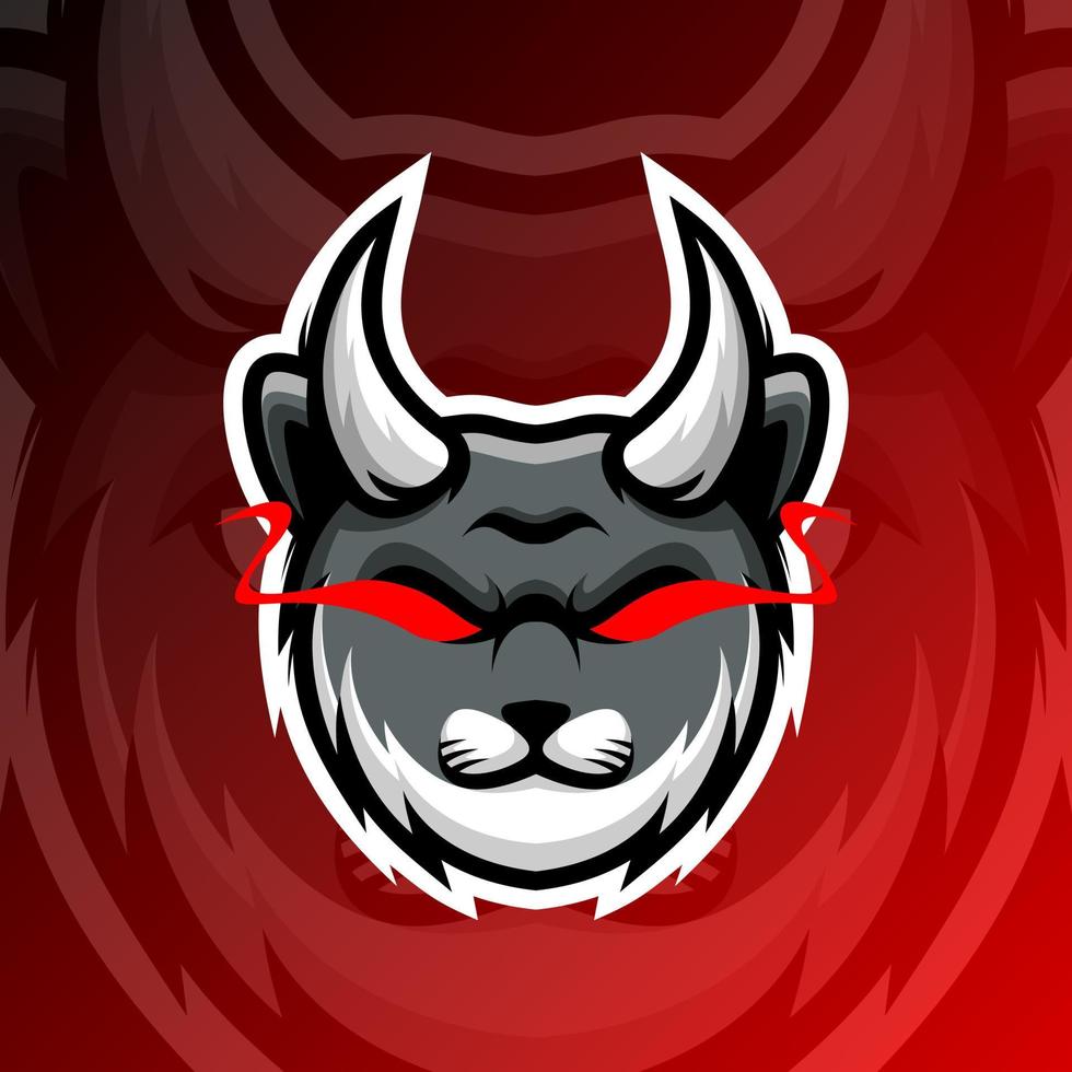 vector graphics illustration of a horn cat in esport logo style. perfect for game team or product logo