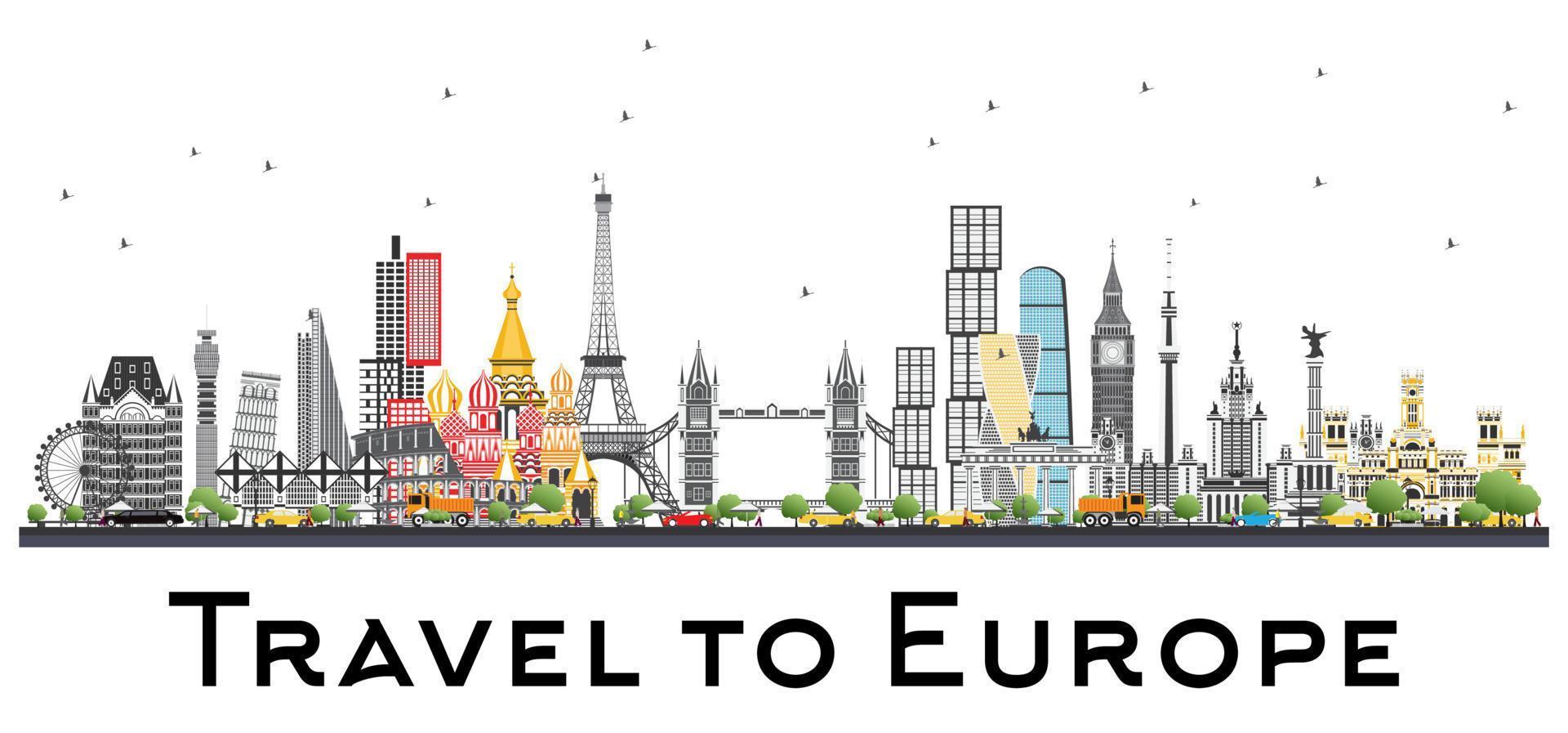 Famous Landmarks in Europe. vector