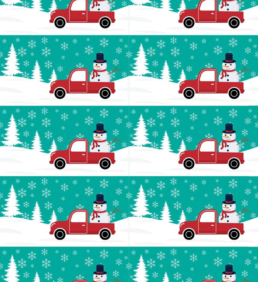 Convertible in Christmas and New Year winter seamless pattern.. vector