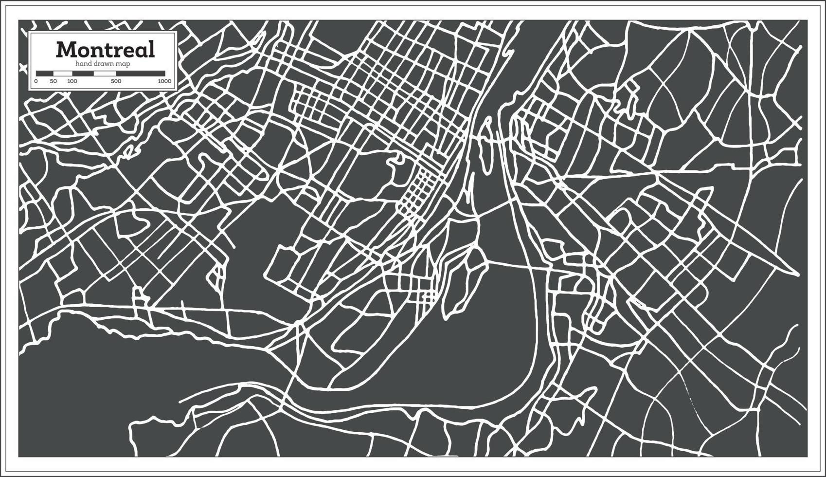 Montreal Canada Map in Retro Style. vector