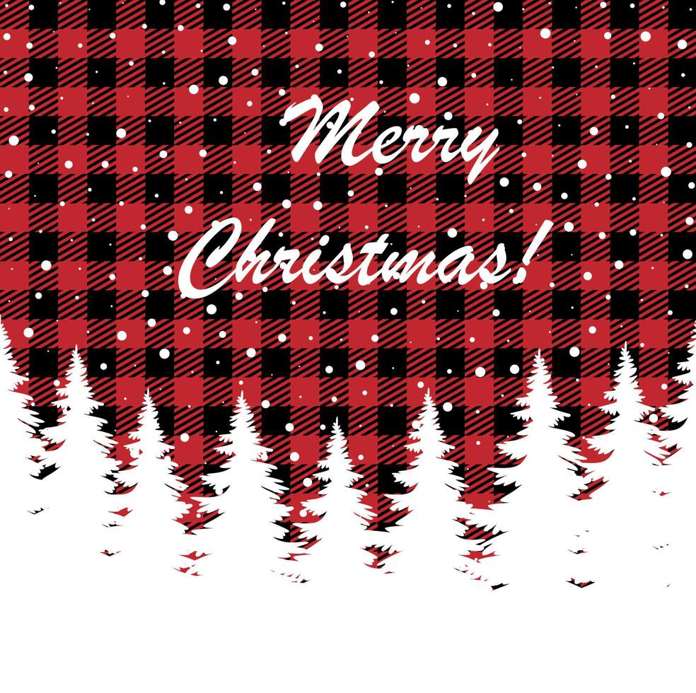 Christmas and New Year pattern at Buffalo Plaid. Festive background for design and print vector