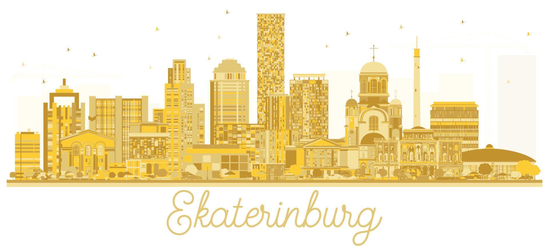 Yekaterinburg Russia City skyline golden silhouette. vector