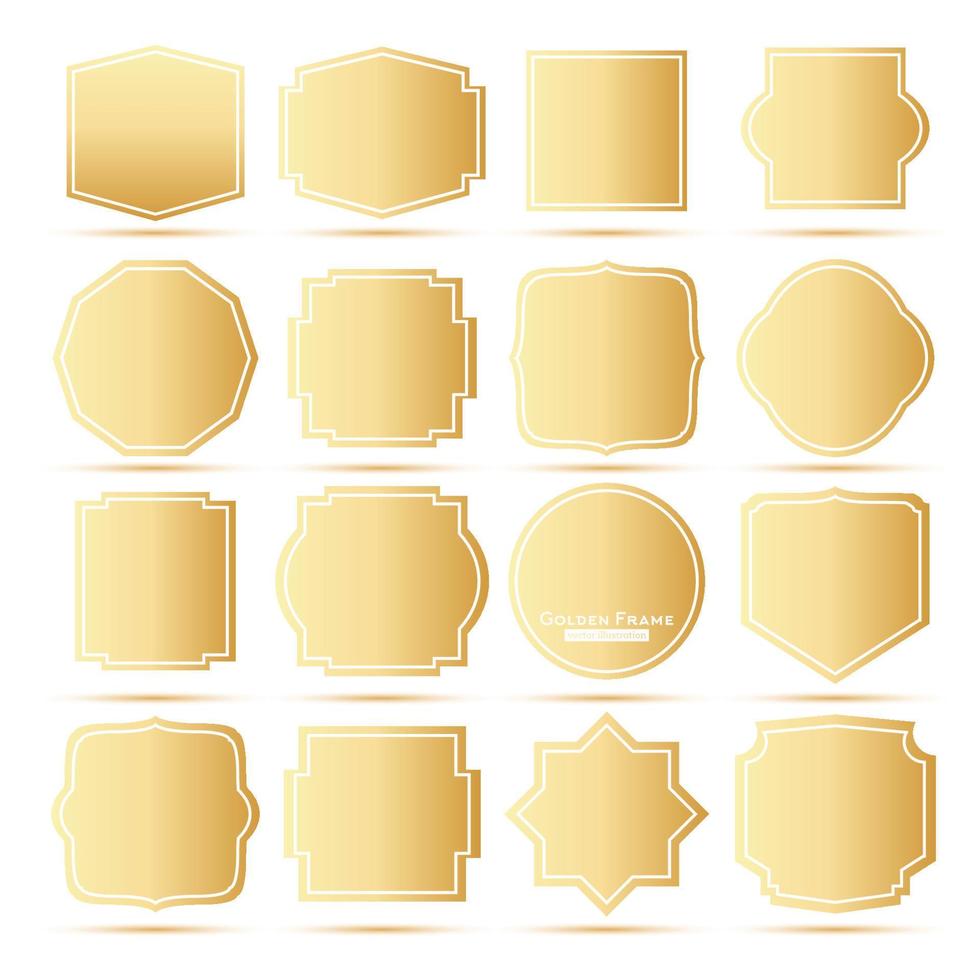 Golden Frames Set. vector