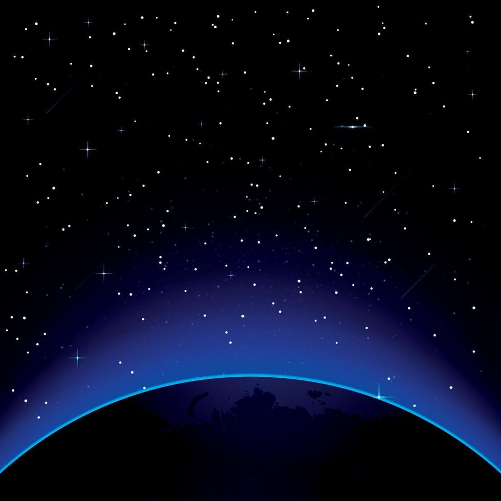 Earth with Stars and Copy Space. vector