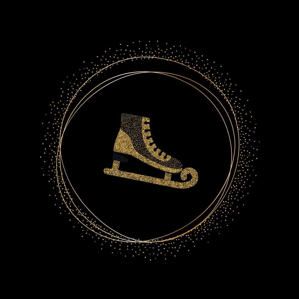 Skates with sequins and glitter. Trendy kids print. Vector hand drawn illustration.