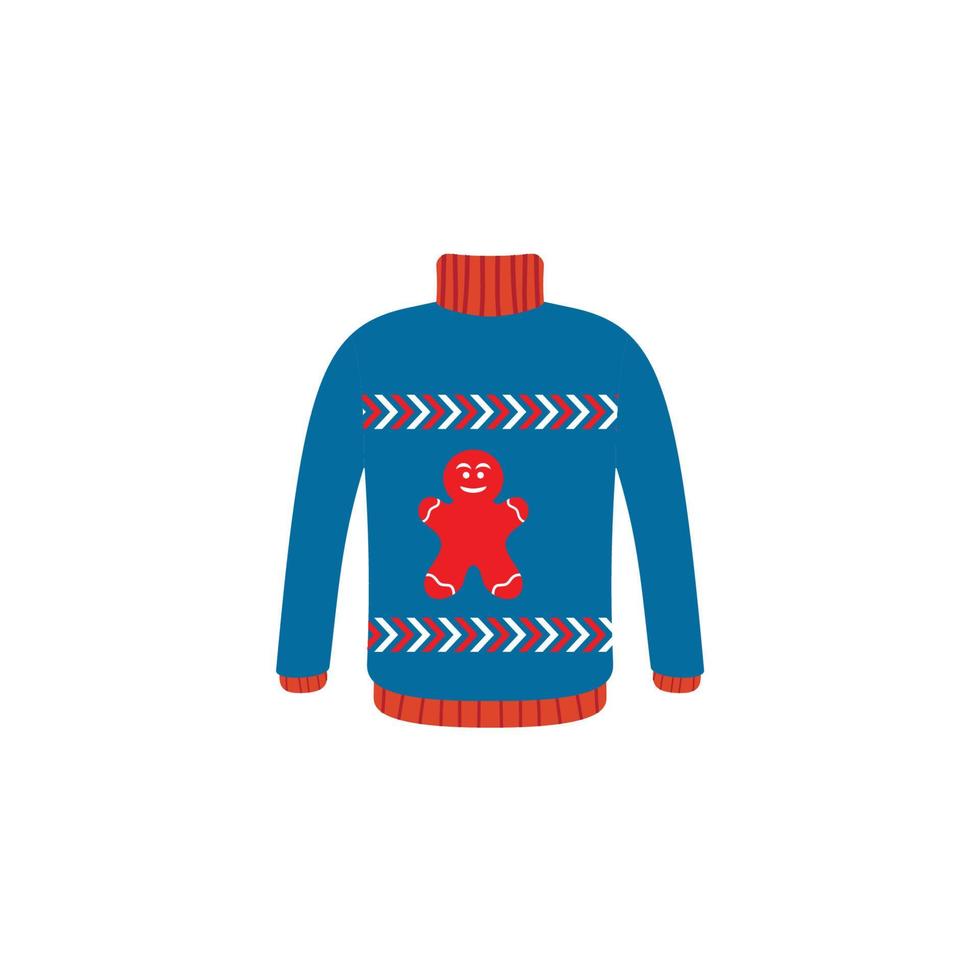 Vector ugly sweaters for Christmas party. Knitted jumpers with winter patterns esp
