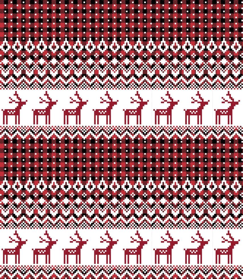 Christmas and New Year pattern at Buffalo Plaid. Festive background for design and print vector