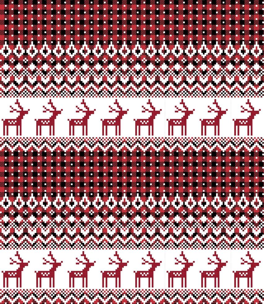 Christmas and New Year pattern at Buffalo Plaid. Festive background for design and print vector