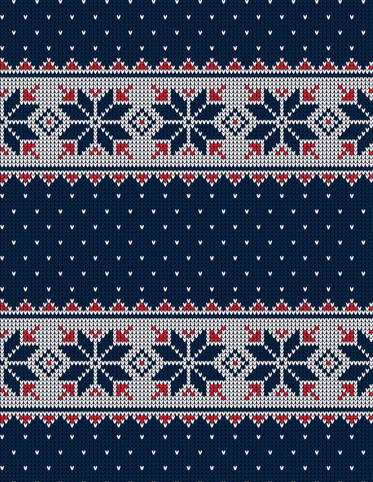 Knitted Christmas and New Year pattern vector
