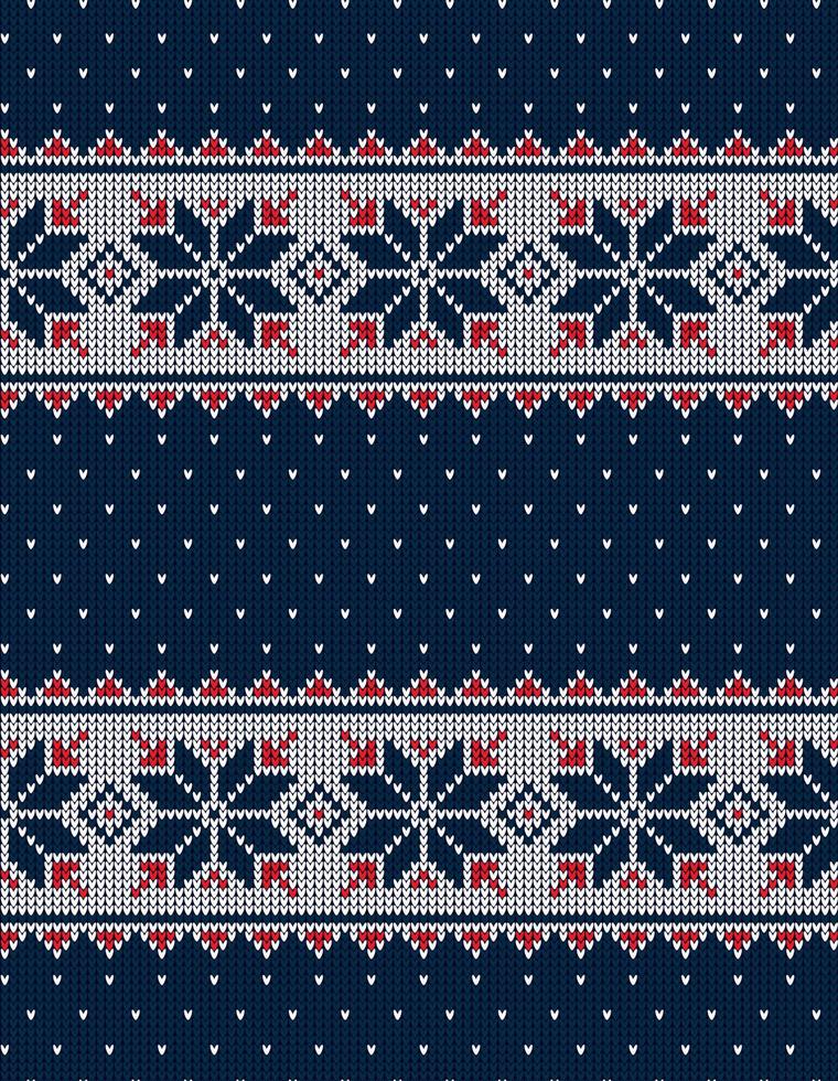 Knitted Christmas and New Year pattern vector