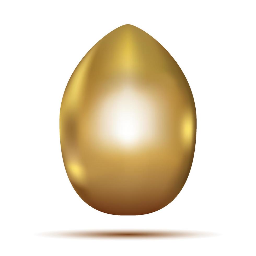 huevo de oro aislado sobre fondo blanco. vector