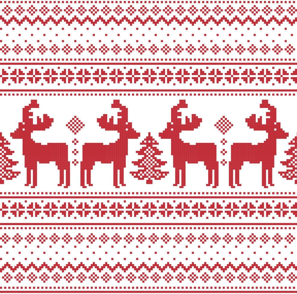 New Year's Christmas pattern pixel vector illustration