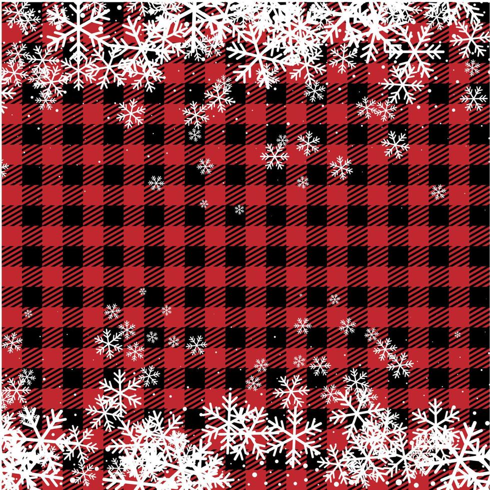 Christmas and New Year pattern at Buffalo Plaid. Festive background for design and print vector