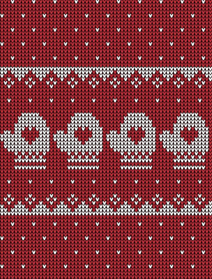 Knitted Christmas and New Year pattern vector