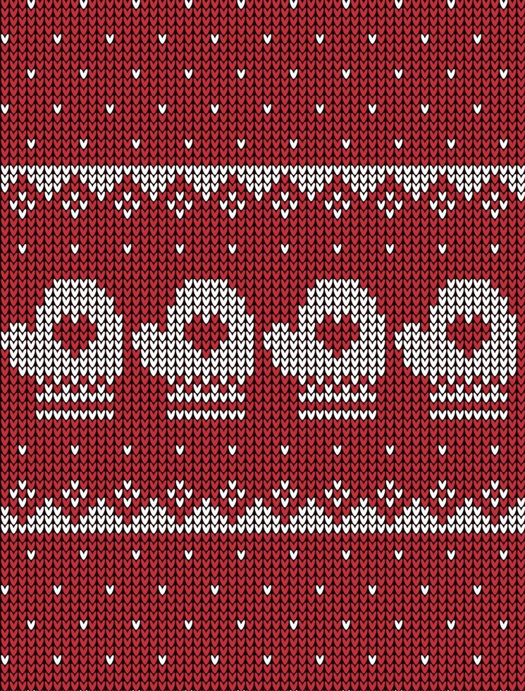 Knitted Christmas and New Year pattern vector