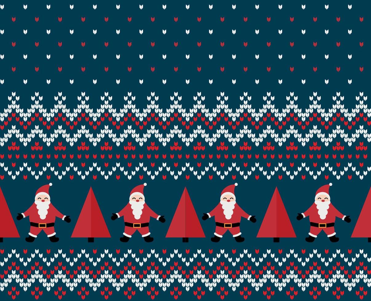 Knitted Christmas and New Year pattern. Wool Knitting Sweater Design