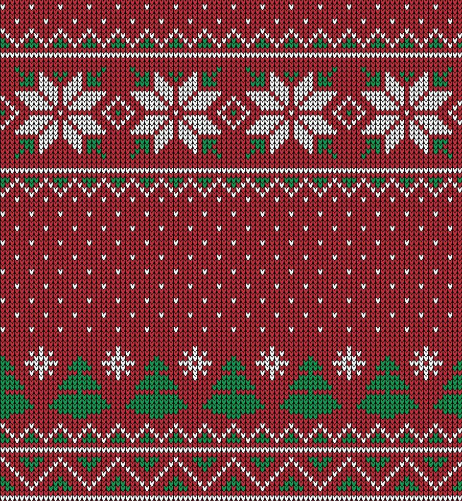 Knitted Christmas and New Year pattern in cow. Wool Knitting Sweater Design. Wallpaper wrapping paper textile print. vector