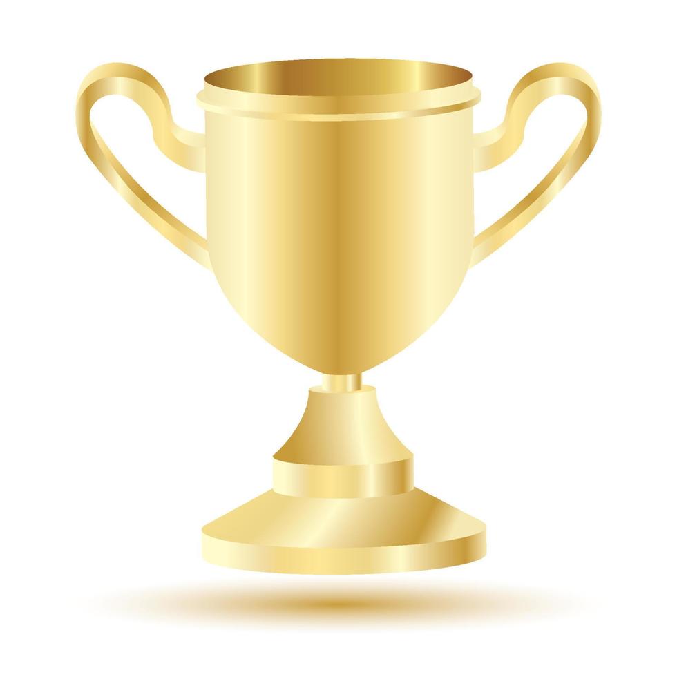 Golden Winner Cup Isolated on White Background. vector