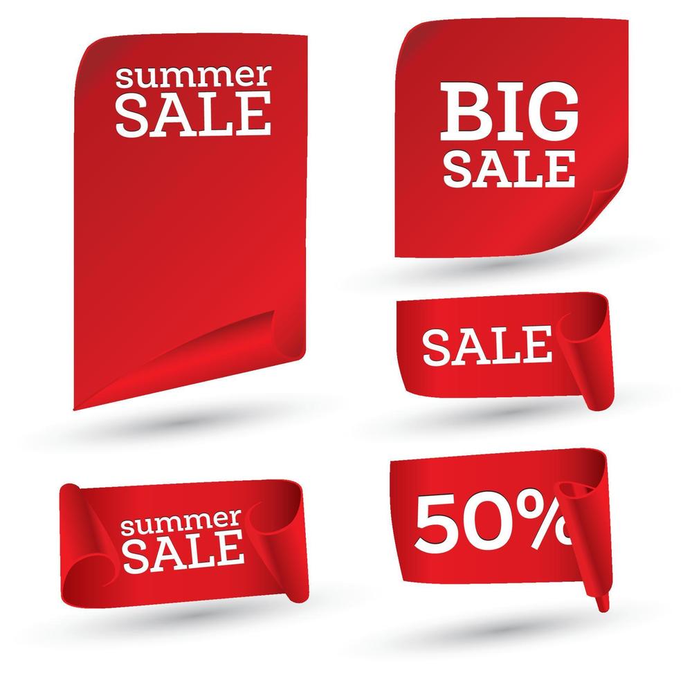 Big Sale Banner Set. Ribbon. vector