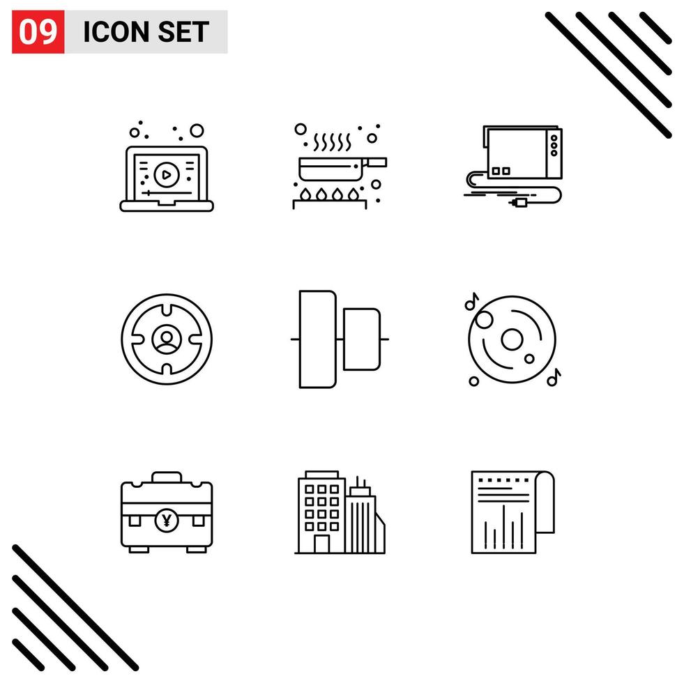 9 Outline concept for Websites Mobile and Apps hunter find audio finance sound Editable Vector Design Elements