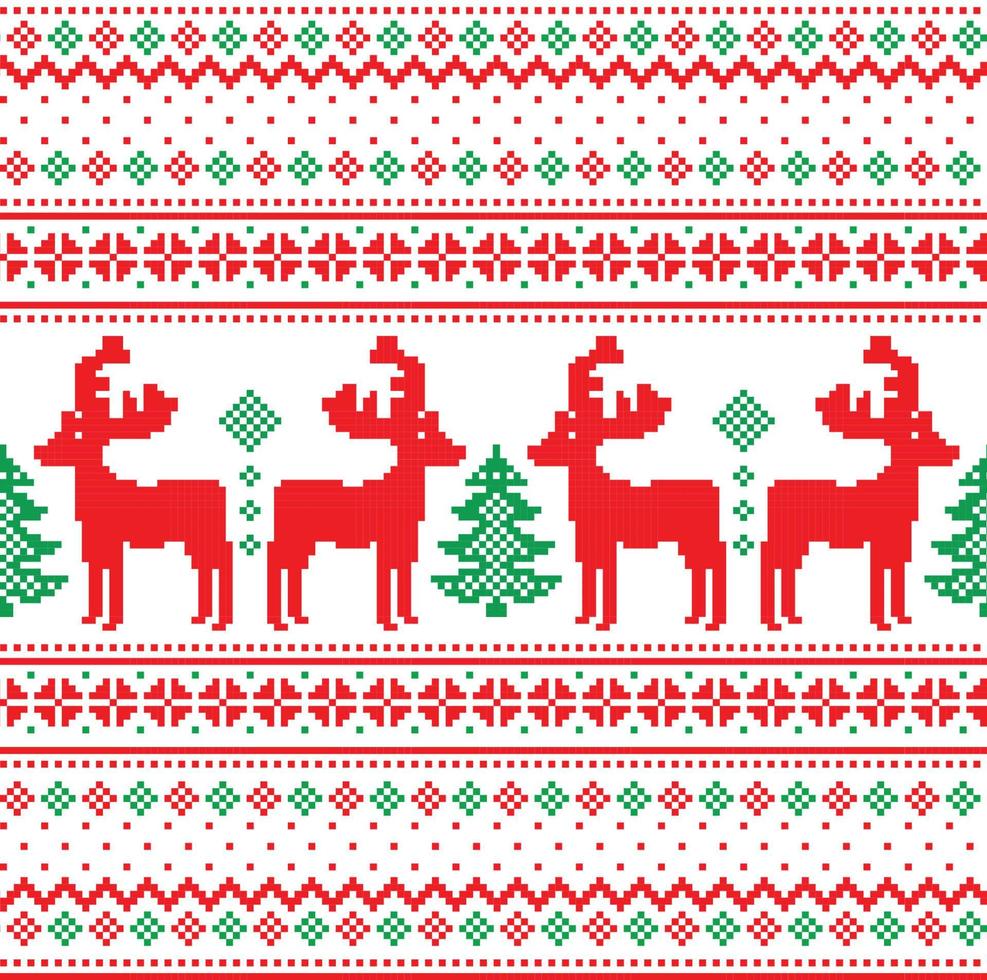 New Year's Christmas pattern pixel vector illustration