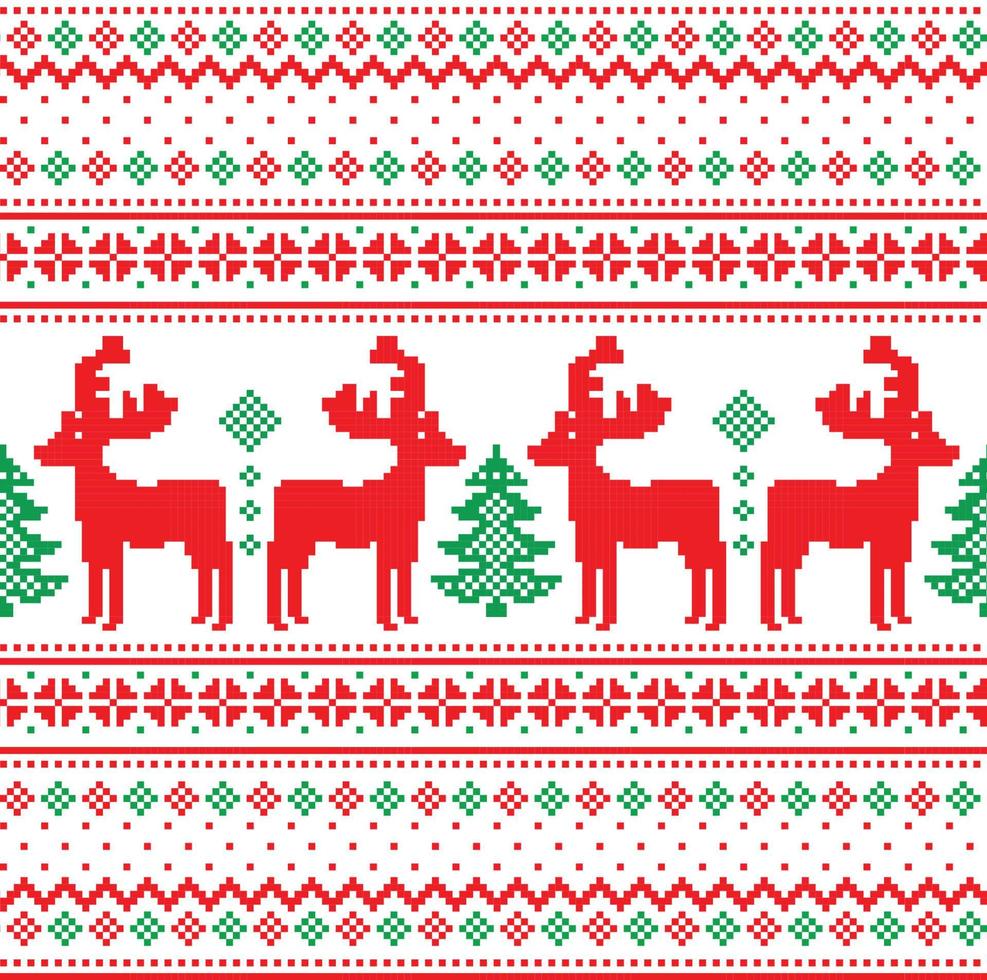 New Year's Christmas pattern pixel vector illustration