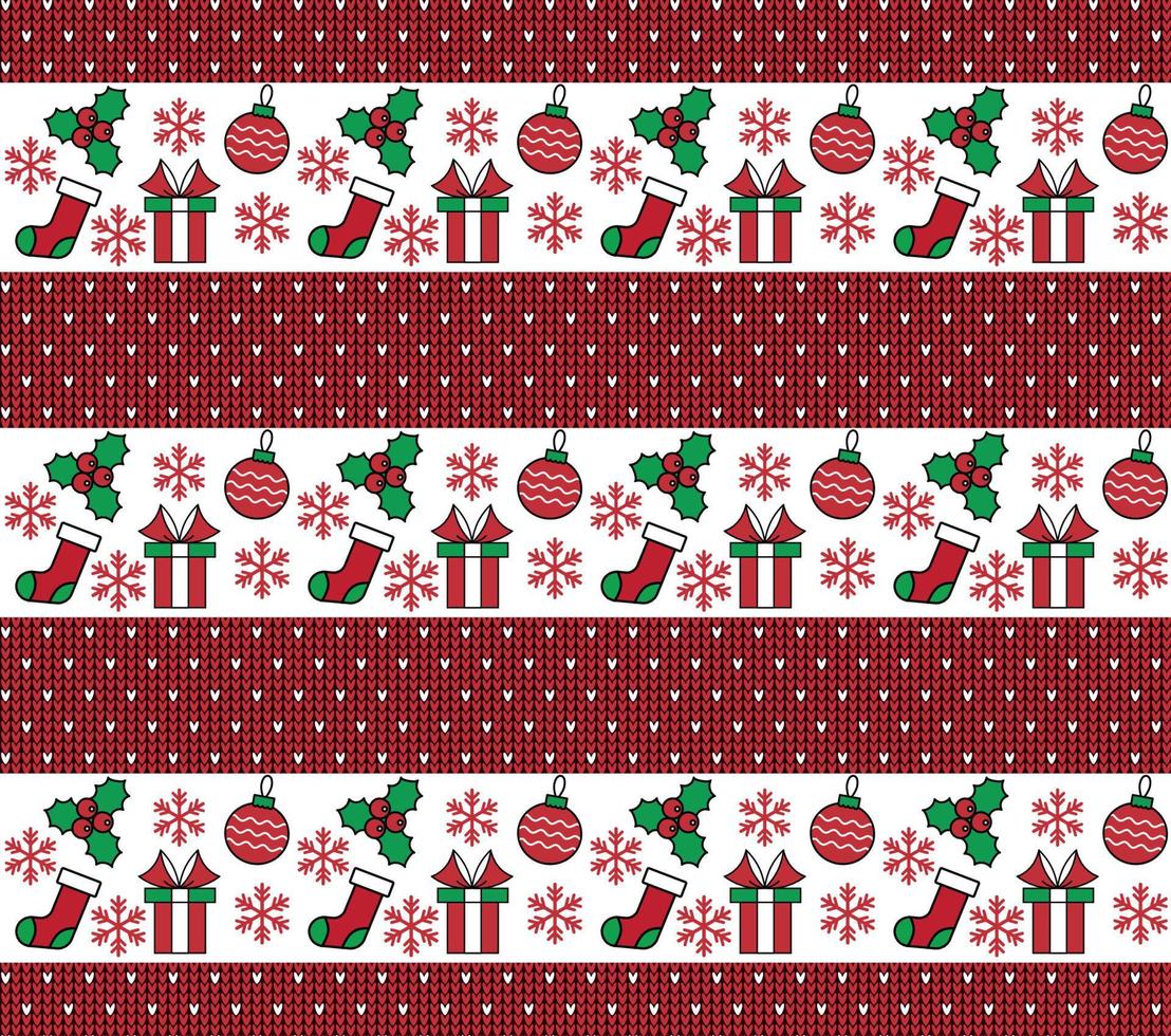 Knitted Christmas and New Year pattern esp 10 vector