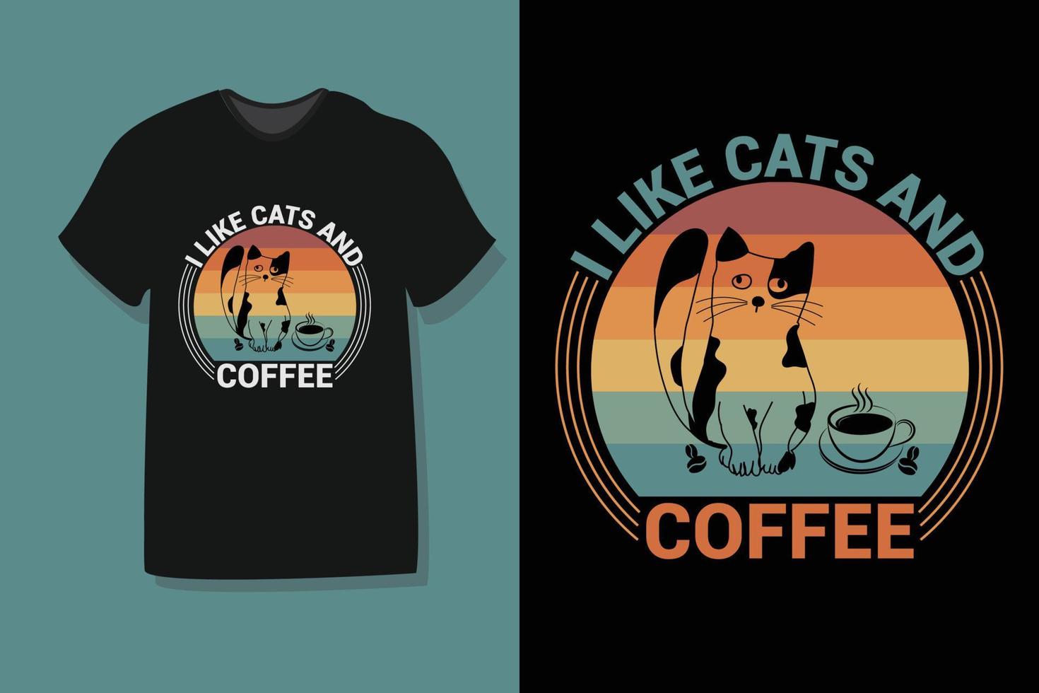 I Like Cats and Coffee. coffee retro typography design for t-shirts, print, templates, logos, mug vector