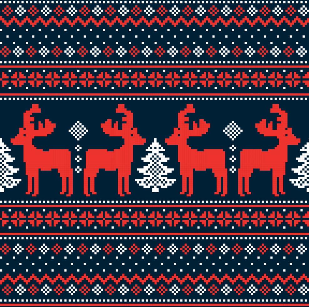 ilustración de vector de píxeles de patrón de navidad de año nuevo