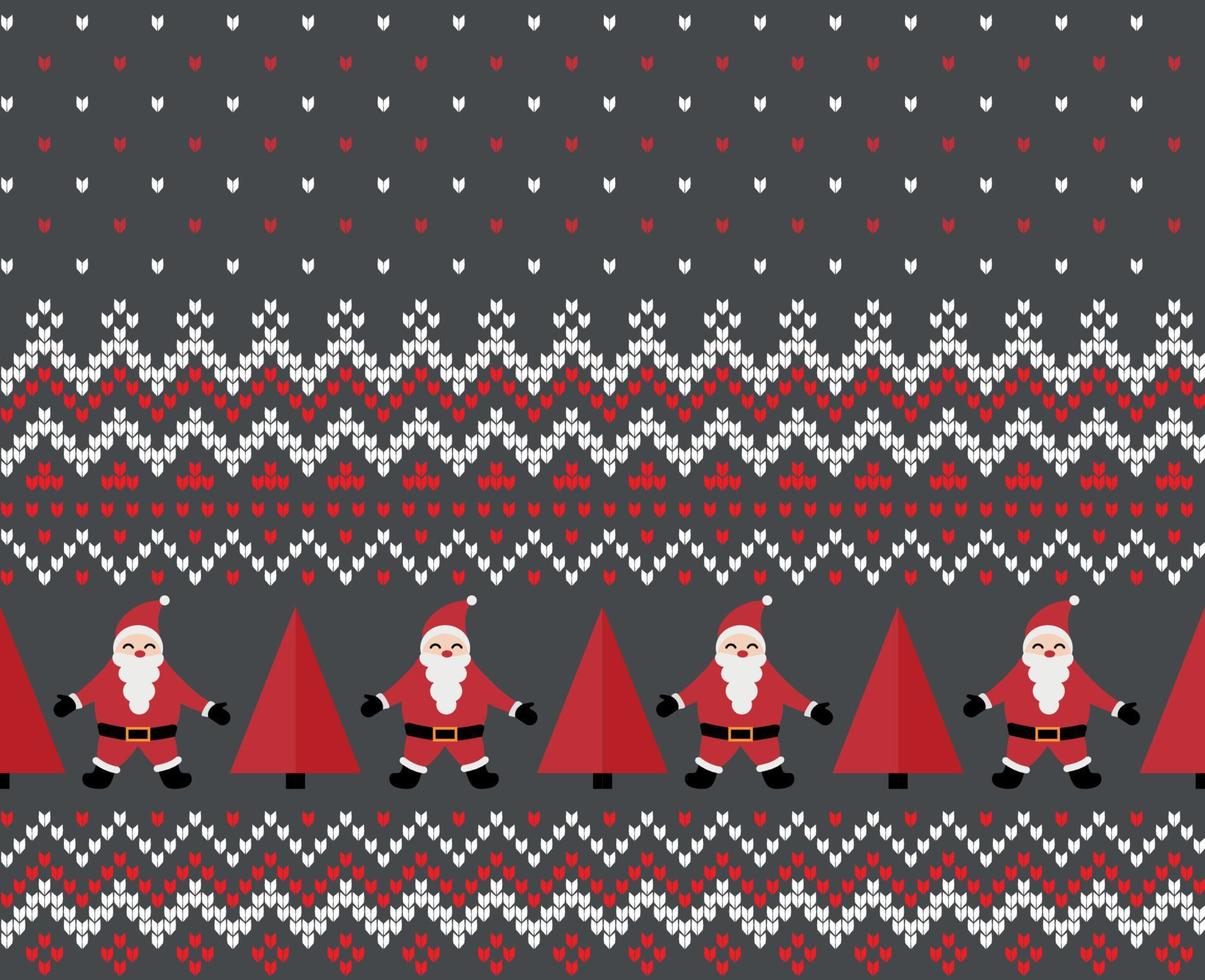 Knitted Christmas and New Year pattern vector