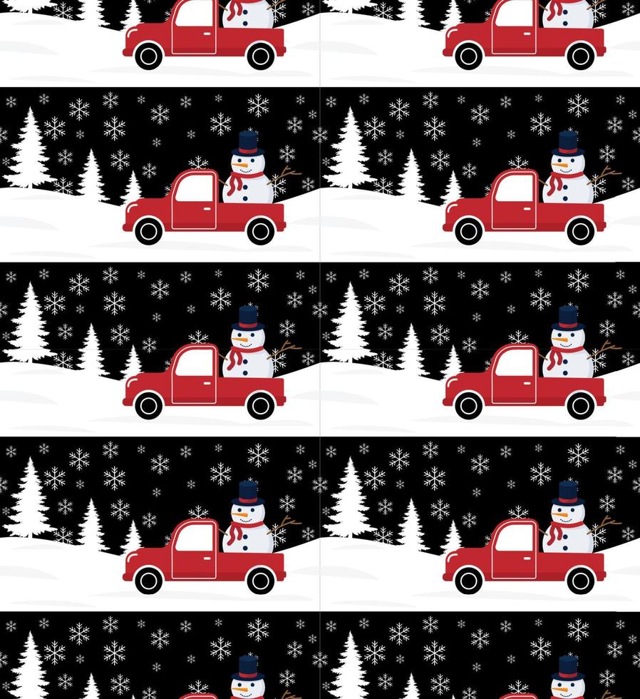 Convertible in Christmas and New Year winter seamless pattern.. vector