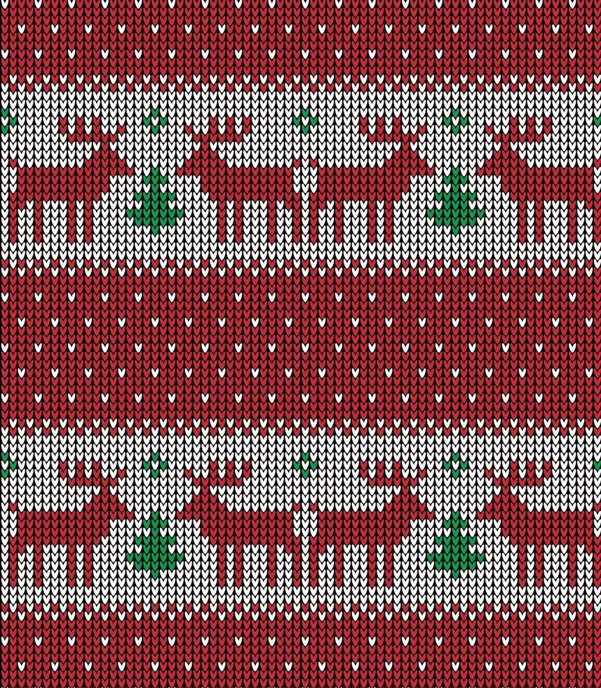 Knitted Christmas and New Year pattern vector