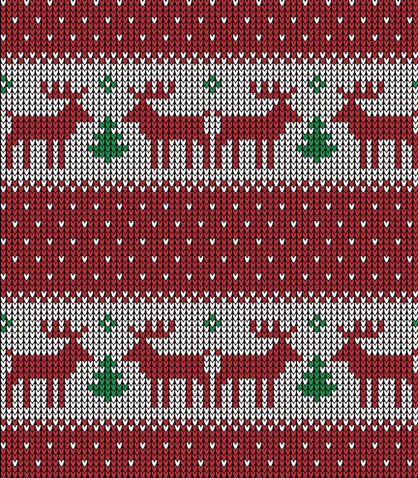 Knitted Christmas and New Year pattern vector