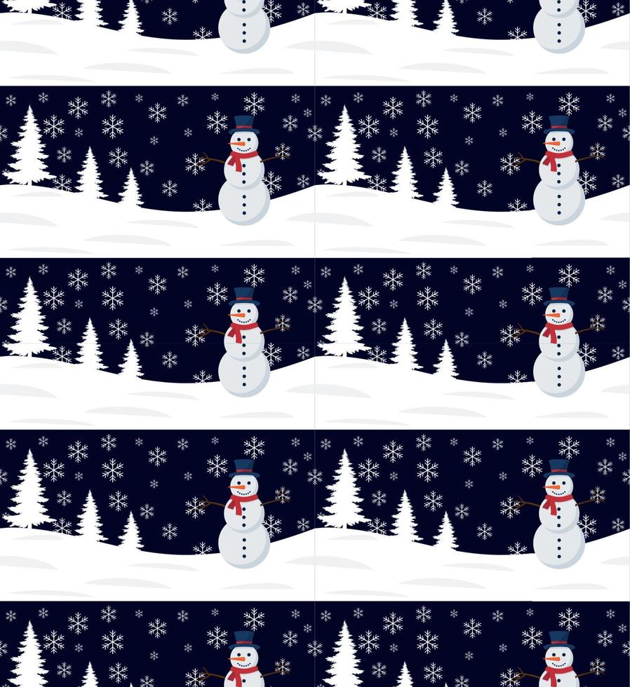 Abstracción de invierno de patrones sin fisuras feliz navidad. fondo del bosque banner horizontal sin fin. elementos decorativos de papel dibujados a mano, ilustración vectorial. vector