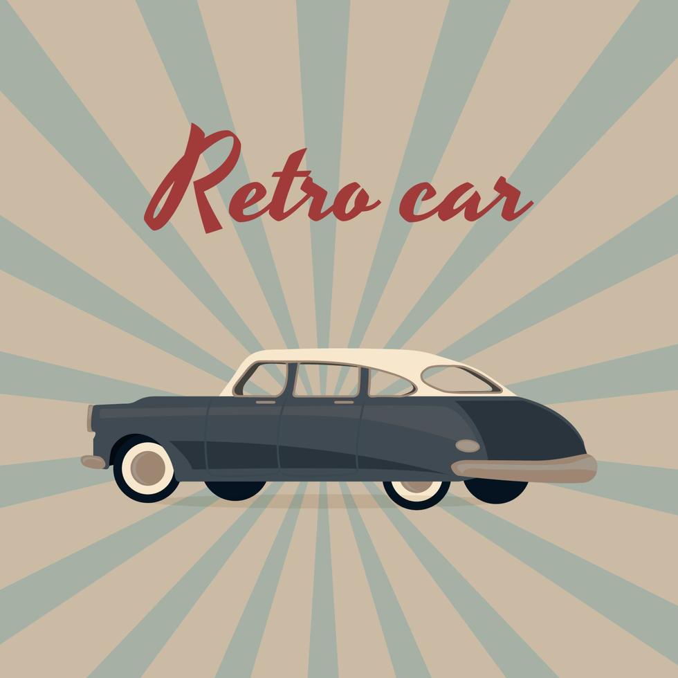 coche retro coche clásico, ilustración vectorial de estilo vintage vector