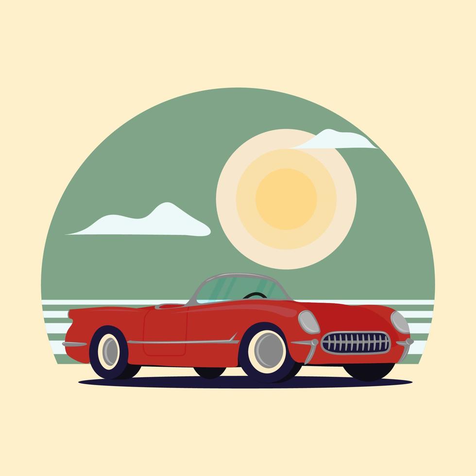 Retro car. Classic car in vintage style. vector