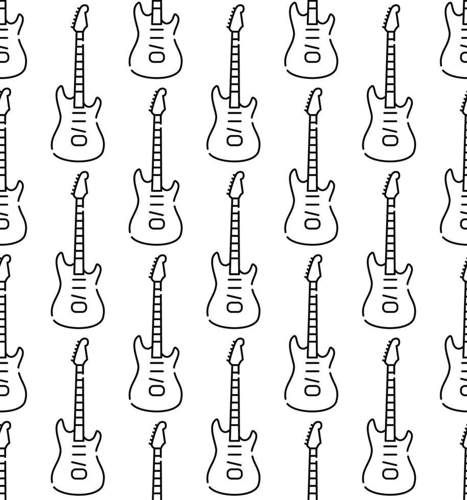 vector seamless guitars pattern and musical notes