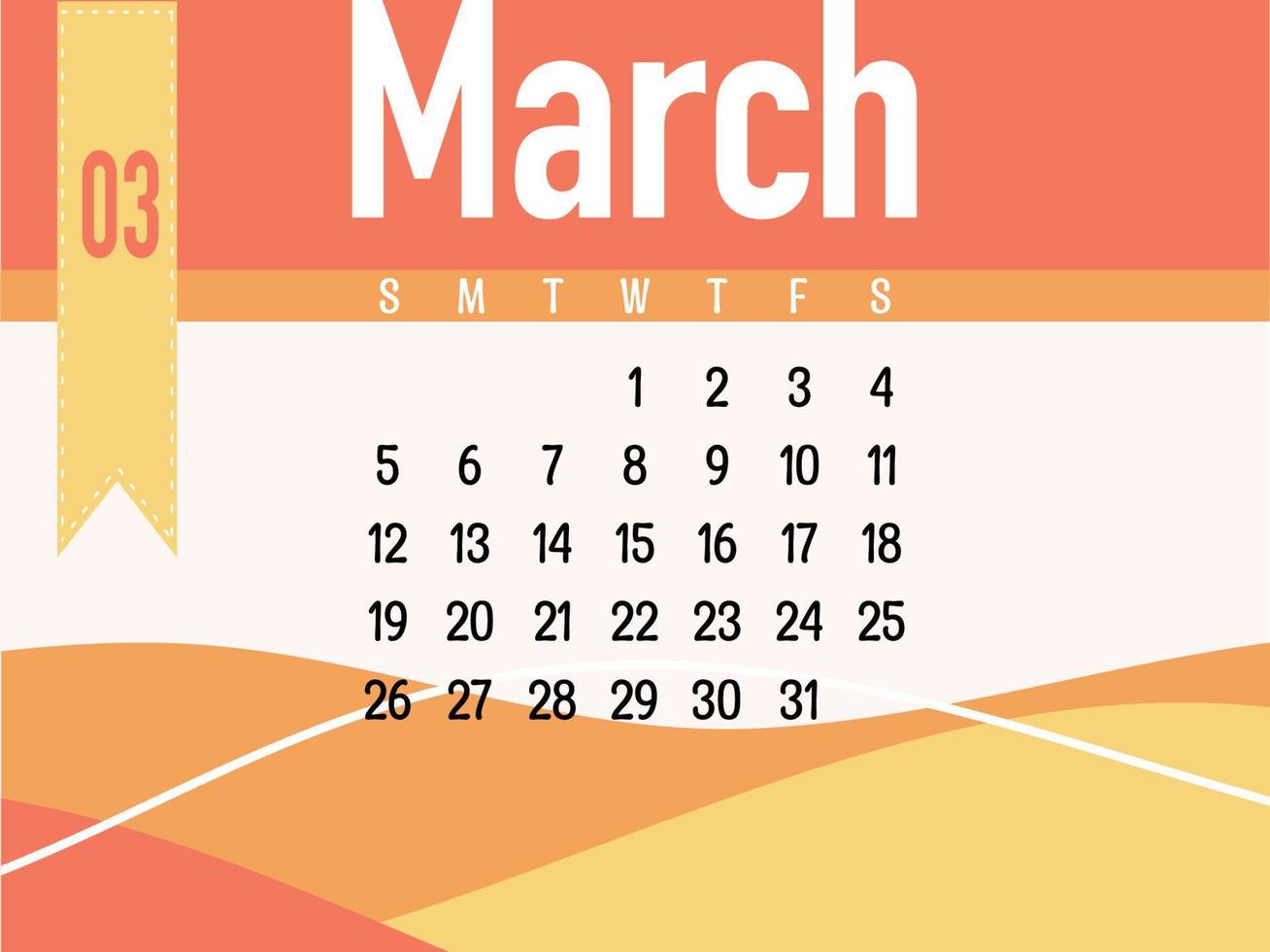 marzo calendario vector