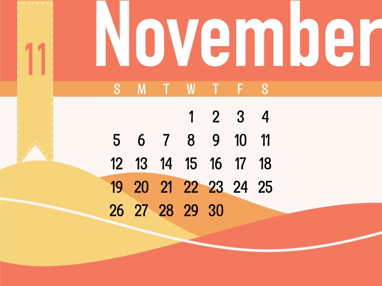 noviembre calendario vector