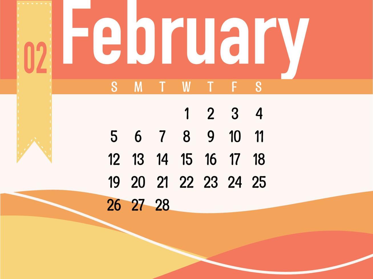 febrero calendario vector