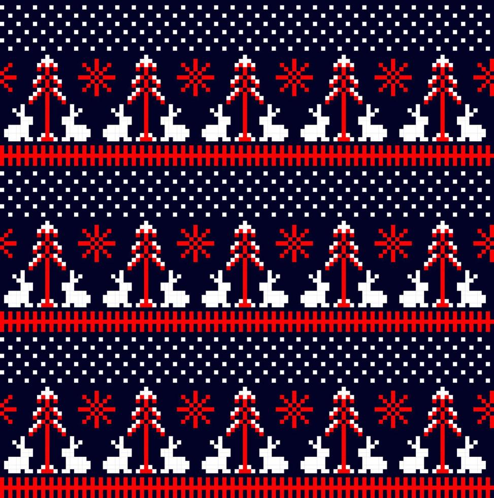 New Year s Christmas pattern pixel vector illustration eps