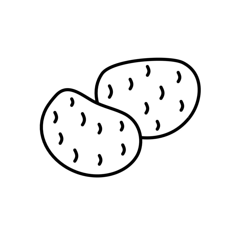 Outline, simple vector potato icon isolated on white background.