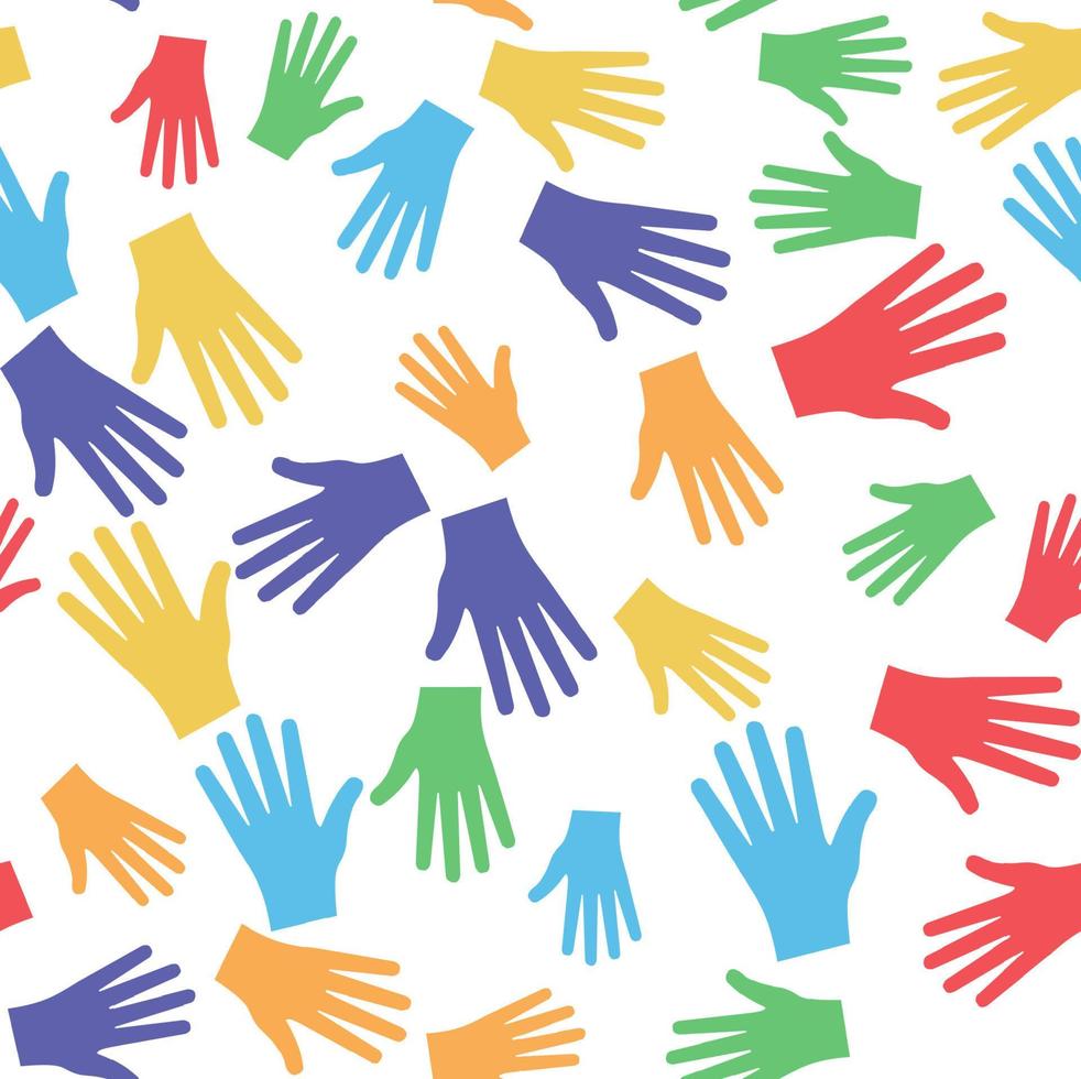 seamless pattern in human hands vector illustration eps 10.