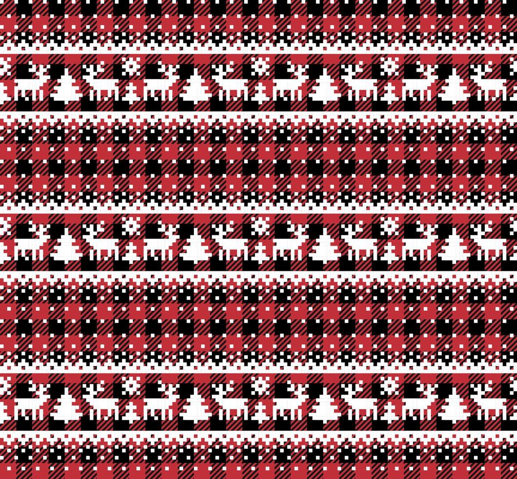 patrón de navidad y año nuevo en buffalo plaid. fondo festivo para diseño e impresión vector