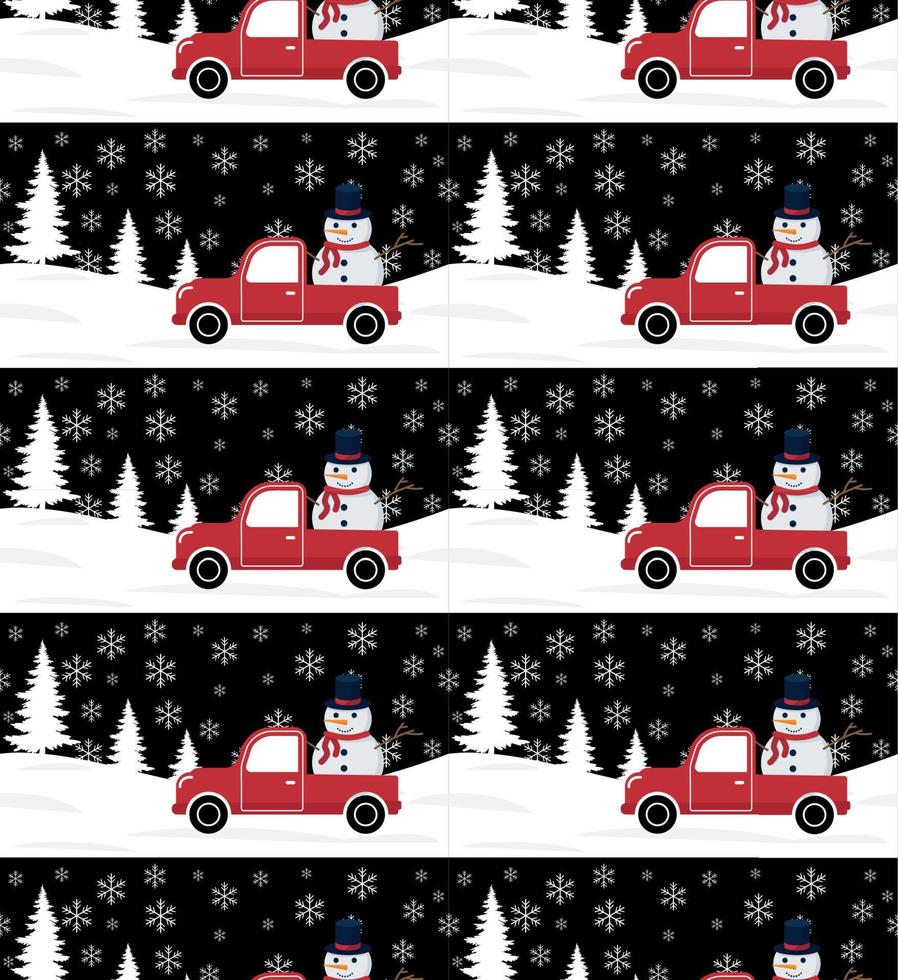 Convertible in Christmas and New Year winter seamless pattern.. vector