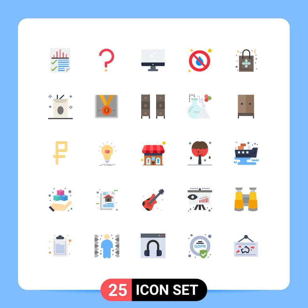 Flat Color Pack of 25 Universal Symbols of water no mark drop imac Editable Vector Design Elements