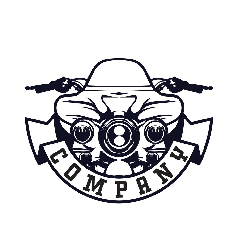 gráficos de logotipo de motocicleta monocromática retro. ilustración vectorial de camiseta. vector