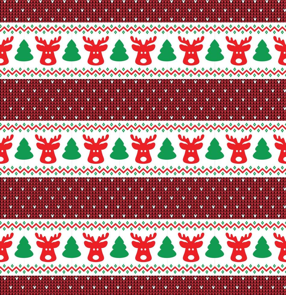 Knitted Christmas and New Year pattern esp 10 vector