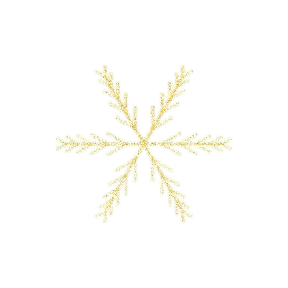 decoración de copos de nieve dorados de navidad de brillo dorado brillando destellos sobre fondo blanco transparente. vector brillante brillo copo de nieve para navidad o año nuevo plantilla de diseño